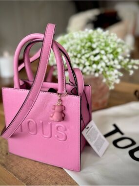 Tous Pink Mini Tote with Bear Charm